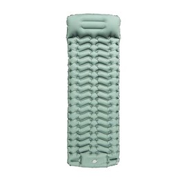 エアーマット TARKA 【30s膨らむ · 約10CM厚さ】 厚手キャンプ マット R値4.0 足踏み式 無限連結可能 一体型枕 エアマット キャンプ コンパクト 防水防潮 収納袋付き持ち運び便利 簡単収納 防災 車中泊 緑
