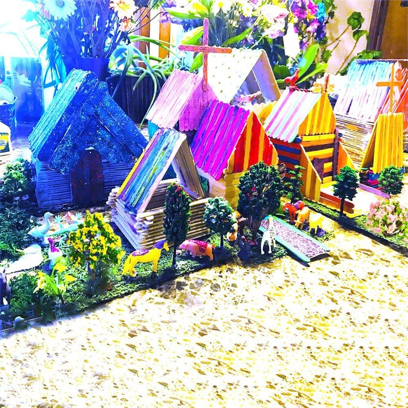 ANCLLO 55 Pcs Mixed Plastic Model Miniature Trees, Model Train