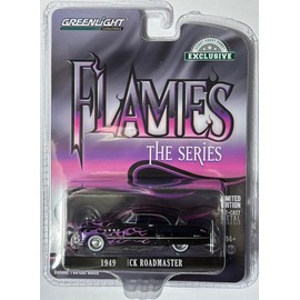 Greenlight 1:64 Flames The Series - 1949 Roadmaster Hardtop - Black with Flames 30432 Die-cast Car Model [Shipping from Canada]