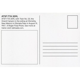 Santa Fe F7A 309L Postcard with the Grand Canyon Passenger Train 1967