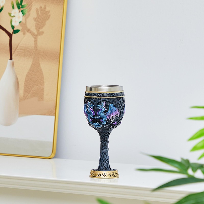 Jinei 2 Pcs Medieval Cups and Goblets Dragon Wine Goblet