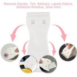 GlamorDove 2 Pcs Plastic Razor Scraper with 20 Pcs Double Edged Plastic Blades Tool for Removing Vinyl Decals Stickers Hair Extension Tape Remover Razor Blade Scraper for Tape in Extensions
