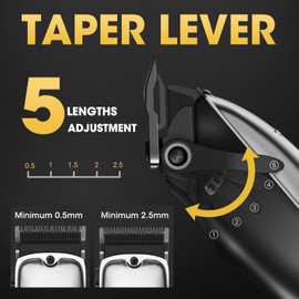 Dumite Hair Clippers for Men,4 in 1 Professional Hair Clippers T-Blade Trimmer Electric Foil Shaver Nose Hair Trimmer Set,Cordless Barber Hair Cutting Men’s Grooming Kit LCD Display Gifts (Silver)