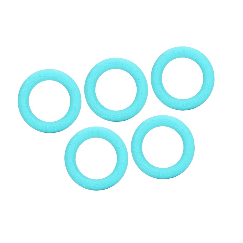 5pcs Baby Soft Silicone Teething Ring Toy Infant Safe Elastic