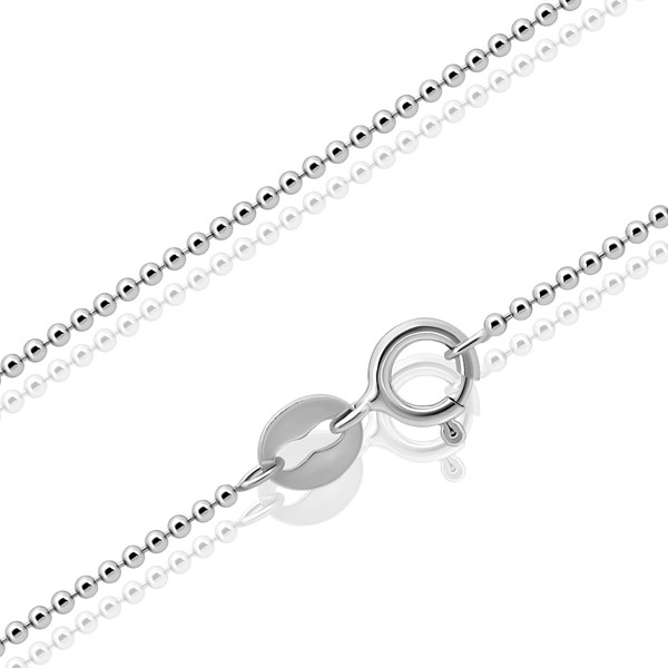 SEA OF ICE Sterling Silver 1mm Round Ball Bead Chain