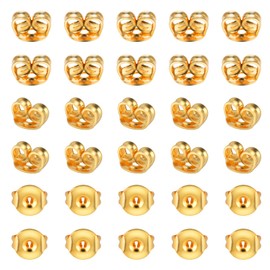 30 Pieces Stud Earrings Clasp Gold Stud Closure Hypoallergenic Earring Stopper Earring Clasps Universal Butterfly Clasps for Stud Earrings Jewellery Making, Copper