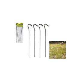 Summit 4 Pack of Steel Hook Pin Tent Camping Pegs 23cm 9"
