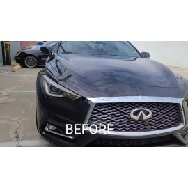 Clearsurface Fits Infiniti Q60 2017-2022 Side Window Chrome Delete Decal Blackout Vinyl Trim - Gloss Black