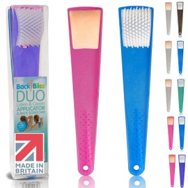 Back Bliss - UK Made Lotion Applicator For Backs with Back Scratcher - Back Care Made Easy PINK/BLUE