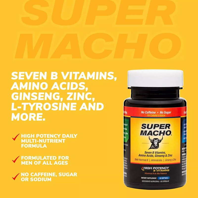 Super Macho with Zinc, Ginseng and High Potency B Vitamins,