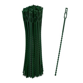 Relaxdays Plant Ties, Set of 200, 23 cm, Adjustable Plant Holders, Reusable, Fastening Plants, Green
