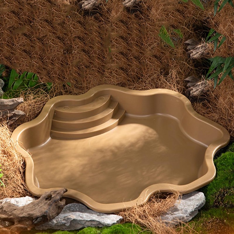 Turtle Bathing Pool, Reptile Feeding Dish Water Pot, Landscape Fish