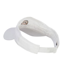 e4Hats.com Smile Face Embroidered Cotton Washed Visor - White OSFM