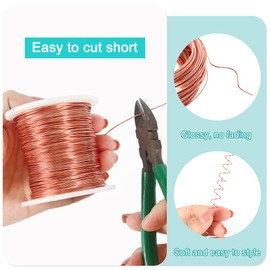 GINOYA 20 Gauge 0.8mm Aluminum Craft Wire, 328 Feet 100m Bendable Metal Wire with Spool for Florist Wire Craft Jewelry Making(Copper)
