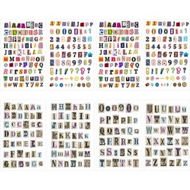 464 pegatinas de letras de revistas con números del alfabeto para suministros de álbumes de recortes, álbum de fotos, botella de agua, caja de regalo, manualidades, diario de basura, decoración de