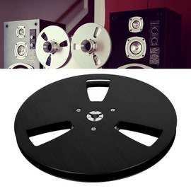 Yunir Empty Take up Reel, 1/4 7 Inch 3 Hole Tape Reel, Opening Aluminum Alloy Universal Reel Replacement Machine Part Opener Empty Plate, for Reel to Reel, for TEAC (Black)