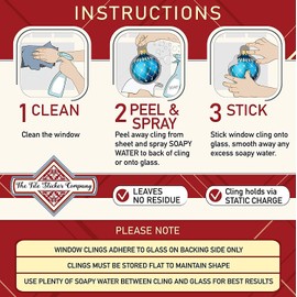 Christmas stained vintage design glass Bauble Snowflake Window Stickers Cling