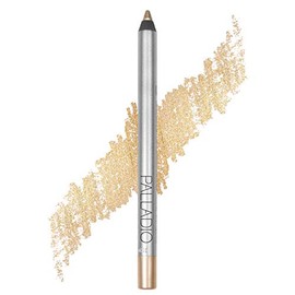 Palladio Delineador de ojos de precisión, a base de silicona, pigmento rico, aplicación suave, efecto ahumado dramático para el uso diario suave, párpados sensibles, se puede afilar, Champagne