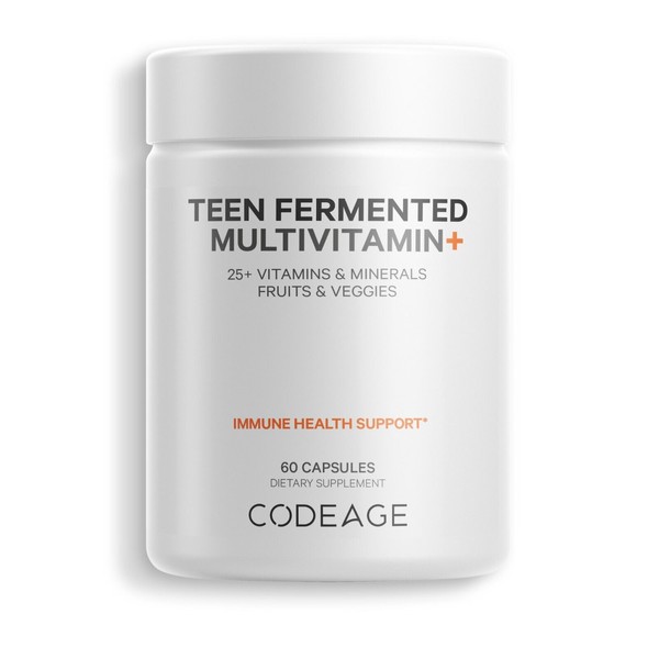 Codeage Daily Teen Multivitamin - Organic Whole Foods - Probiotic Fermented
