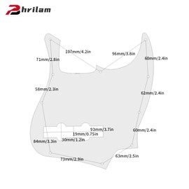 Phrilam 10-Hole Jazz Bass Pickguard for Fender 4 String Bass, Black 3Ply