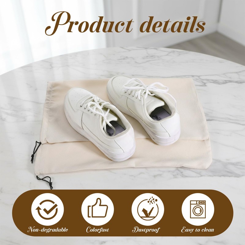10 PCS Single Shoe Bag for Travel, Suede Shoe Bags