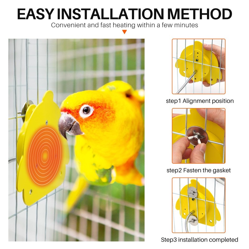 MasXirch Bird Cage Heater for Cockatiels Parrots Parakeets Heating Bird