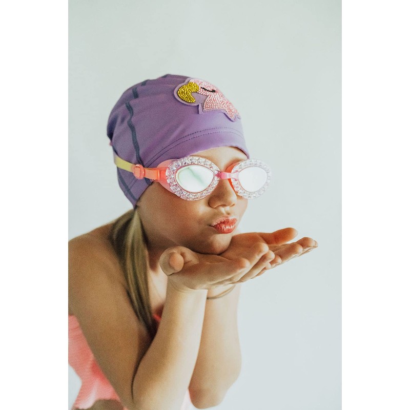 Bling2O Kids Swimming Cap - Purple Flamingo