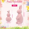 TaoQ C 2 Pack Easter Bunny Figurines Pink Resin Rabbit