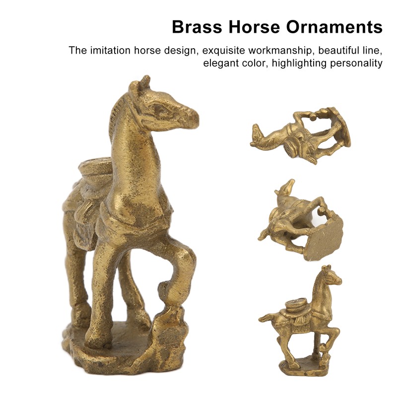 Copper Horse Ornaments Exquisite Durable Retro Craft Statue for Office