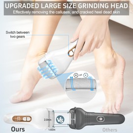 Electric Callus Remover for Feet,Rechargeable Electronic Foot File Pedicure Tools,Professional Waterproof Foot Scrubber File,Portable Pedi Feet Care for Cracked Heels &Dead Skin with LCD Display