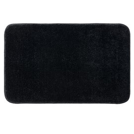 MIULEE Bathroom Rug, Washable, Non-Slip, Absorbent Bath/Shower Mat for the Living Room, Bedroom, Bathroom, 50 x 80 cm, Black