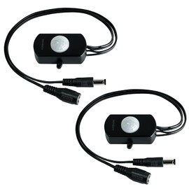 2 Pack Sensky PIR Motion Activated Sensor Switch,DC 12V~30V 3A Occupancy Sensor Switch with DC Coupler Cable for Kitchen Cabinet, Pantry, Closet led Lighting (BS010L)