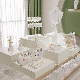 Laumffon Laumffon Buffet Risers, Food Risers for Buffet Table, Display Stand Shelf for Catering Dessert Collectibles Jewelry Figures Show, Acrylic Cube Display Nesting Risers with Hollow Bottoms, 6 Pcs