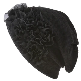 CHARM 3-Way Flower Mesh Tornado Watch (Women's) Medical Hat Watch Autumn Winter (One Size/Black) Watch Cap Neck Warmer