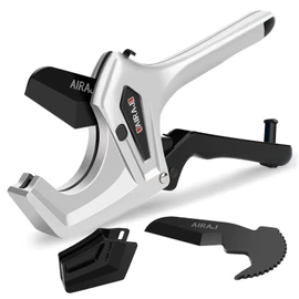 AIRAJ Ratchet PVC Pipe Cutter Heavy Duty,Cuts up to 3 Inches,PVC Cutter with One-Click Blade Replacement,Plastic Pipe Cutter, PVC Cutter Tool,PEX Pipe Cutter,PVC Pipe Shears with Extra Spare Blade