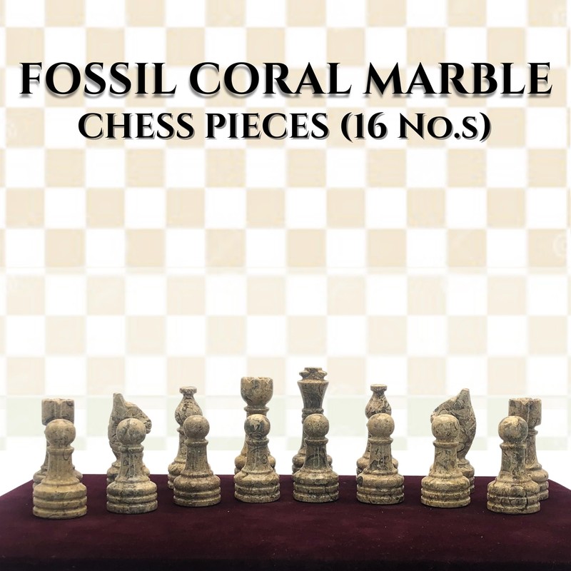 OceanicX Handcrafted Premium Marble Chess Pieces Set – Elegant 32-Piece