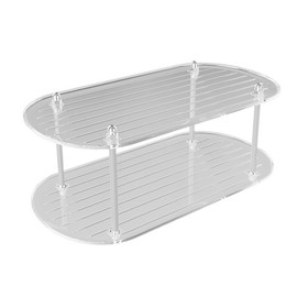 Makeup Organizer for Vanity 2 Tier Bathroom Counter Organizer Multi Purpose Cosmetics Storage Rack S 5.9 X 11.8 X 7.9in