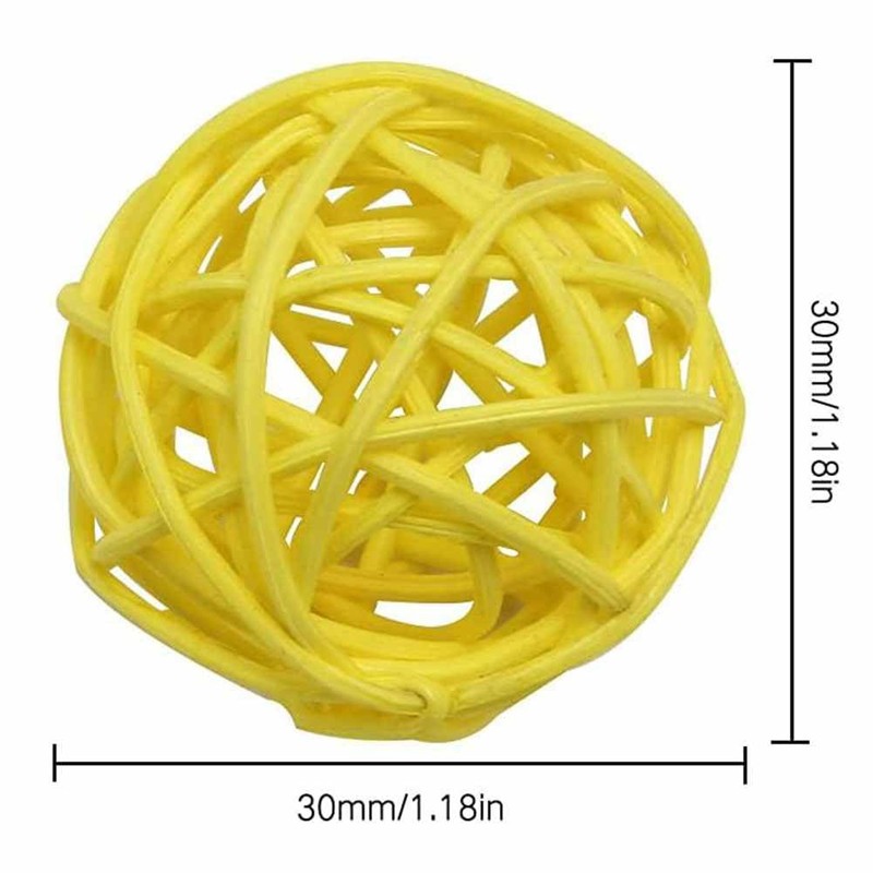 SHTGOI Pack of 12 Rattan Balls 3 cm Wicker Rattan