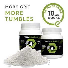 Polly Plastics Rock Tumbler Grit Refill, Final Polish 1200 Fine Aluminum Oxide, Stage 4 for Tumbling Stones (2 Pack) (1 lb.)