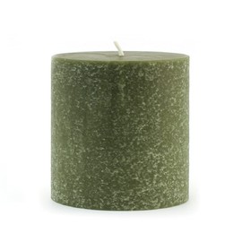 Root Candles Unscented Pillar Candles Beeswax Enhanced Textured Timberline™ Pillar Candle, 3 x 3-Inch, Dark Olive