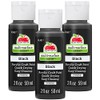 Apple Barrel Acrylic Paint, Black (Pack of 3) 2 oz,