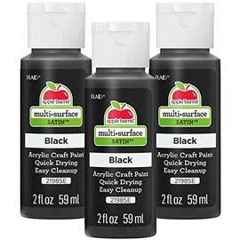 Apple Barrel Acrylic Paint, Black (Pack of 3) 2 oz, 21985EA- (Pack of 3)