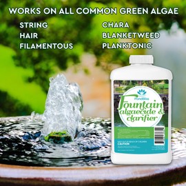 Algaecide for Fountains – Clarify and Controls Algae for Large and Small Fountain - 32 oz (Quart)