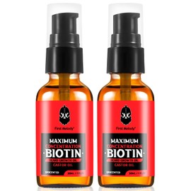 First Melody Beard Oil,Maximun Thickening Biotin, with Castor Oil and Argan & Jojoba Oils, Promotes Beard Growth, Styles, Strengthens & Softens Beards & Mustaches,1 Ounce*2（2 Pack） Unscented