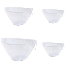 TRKETK 4 Pcs Filter Strainer Bags Cheese Cloths Bags Reusable Filter Cloth Cold Brew Bag Bowl-Shaped Nylon Nut Milk Bag for Cooking Yogurt Nut Milk Oat Milk Almond Cheese Food Straining