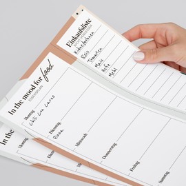 Primus Print Menu Planner with Shopping List - Food Planner - Shopping List - Notepad - A5 - Meal Plan - Diet Plan (Colourful, 3)