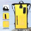 Waterproof Backpack Heavy Duty Roll-Top Closure Swim Bag with Front-Zipper
