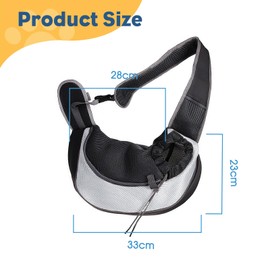 MEETOZ Pet Sling Carrier for Puppy Dog, Dogs Sling Carrier Breathable, Safety Front Pocket Pet Sling Carrier, Hands-Free Mesh Bag with Adjustable Shoulder Strap for Outdoor and Travel