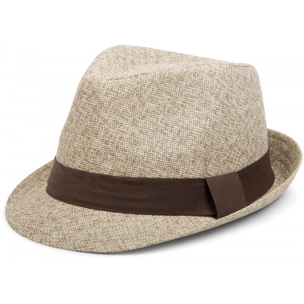 styleBREAKER Trilby 04025002 Unisex Lightweight Paper Hat with Contrasting Trim,