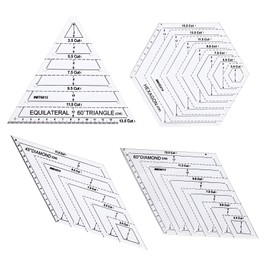 4 Piece Degree Ruler Set, DIY Sewing Ruler, Patchwork Ruler, Quilting Patchwork Ruler, 45 Degree 60 Degree Ruler, Hexagon Quilting Ruler, Patchwork Triangle, for Sewing, Fabric Crafts DIY
